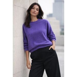 Mango Oversized Purple Sweater | Boxy Fit | Size Large